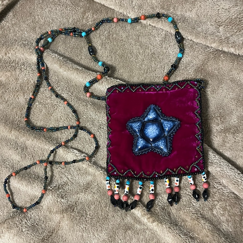 Crossbody vintage beaded coin purse NWOT